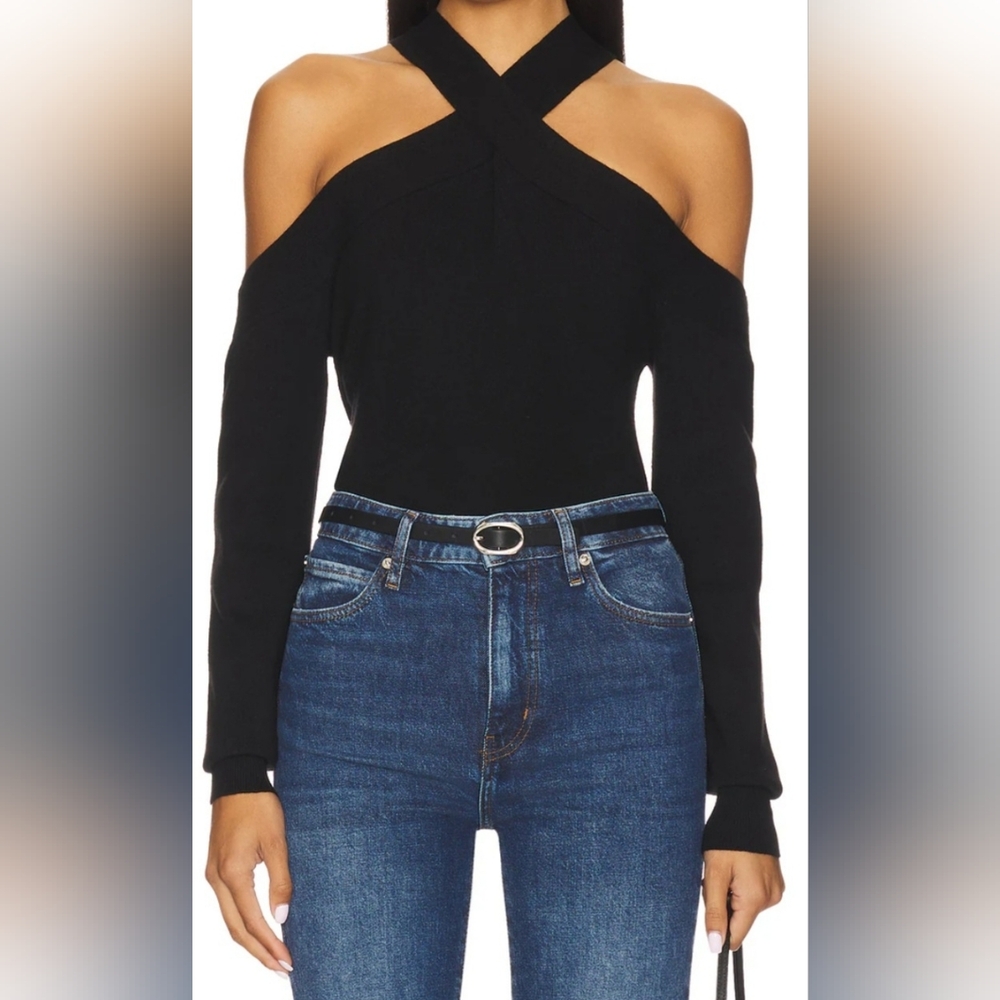 Lovers and Friends Revolve Micah Sweater w/ Shoulder Cut-Outs - Black Sz M